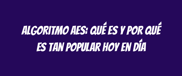 Algoritmo AES: Qué es y por qué es tan popular hoy en día