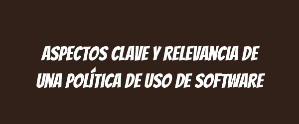 Aspectos clave y relevancia de una Política de Uso de Software