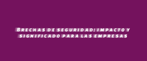 Brechas de seguridad: impacto y significado para las empresas