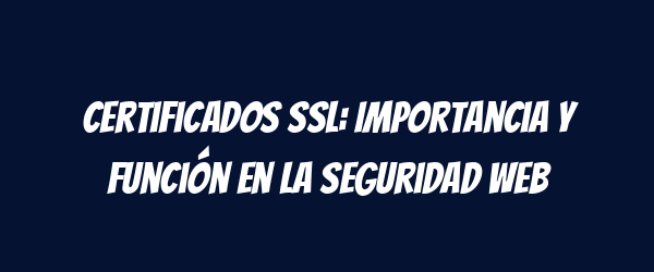 Certificados SSL: Importancia y función en la seguridad web Certificados SSL: Importancia y función en la seguridad web