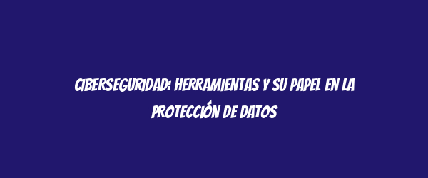 Ciberseguridad: Herramientas y su papel en la protección de datos