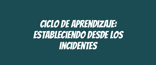 Ciclo de aprendizaje: estableciendo desde los incidentes Ciclo de aprendizaje: estableciendo desde los incidentes