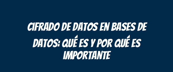 Cifrado de datos en bases de datos: qué es y por qué es importante