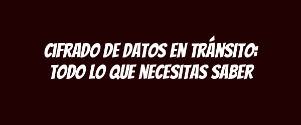 Cifrado de datos en tránsito: todo lo que necesitas saber Cifrado de datos en tránsito: todo lo que necesitas saber