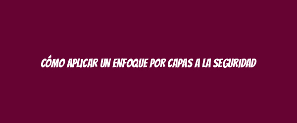 Cómo aplicar un enfoque por capas a la seguridad
