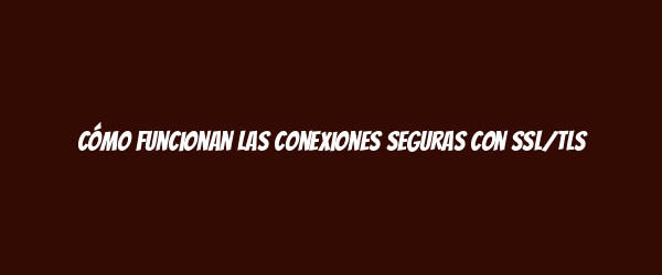 Cómo funcionan las conexiones seguras con SSL/TLS Cómo funcionan las conexiones seguras con SSL/TLS