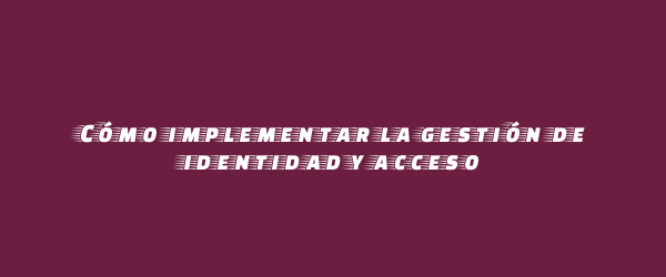 Cómo implementar la gestión de identidad y acceso Cómo implementar la gestión de identidad y acceso