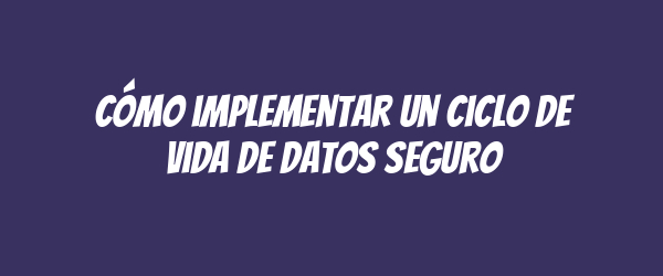 Cómo implementar un ciclo de vida de datos seguro