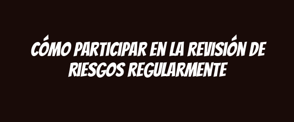 Cómo participar en la revisión de riesgos regularmente