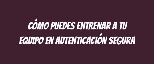 Cómo puedes entrenar a tu equipo en autenticación segura