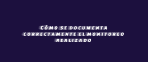 Cómo se documenta correctamente el monitoreo realizado