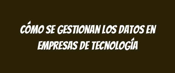 Cómo se gestionan los datos en empresas de tecnología