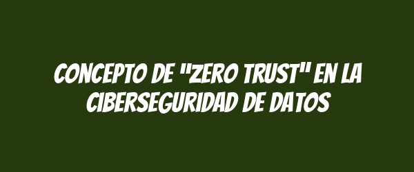 Concepto de “zero trust” en la ciberseguridad de datos