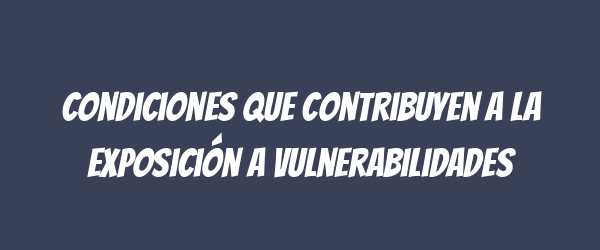 Condiciones que contribuyen a la exposición a vulnerabilidades