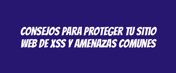 Consejos para Proteger tu Sitio Web de XSS y Amenazas Comunes