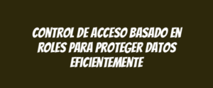 Control de acceso basado en roles para proteger datos eficientemente
