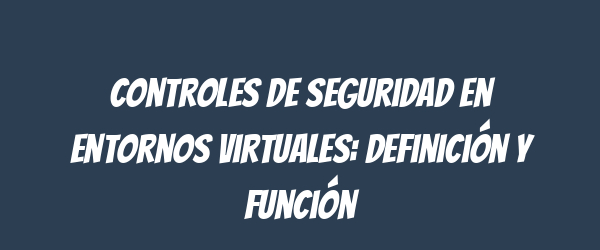 Controles de seguridad en entornos virtuales: definición y función