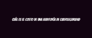 Cuál es el costo de una auditoría de ciberseguridad