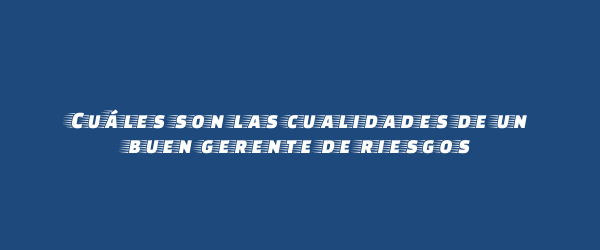 Cuáles son las cualidades de un buen gerente de riesgos