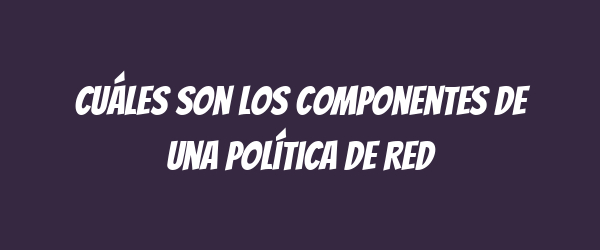 Cuáles son los componentes de una Política de Red