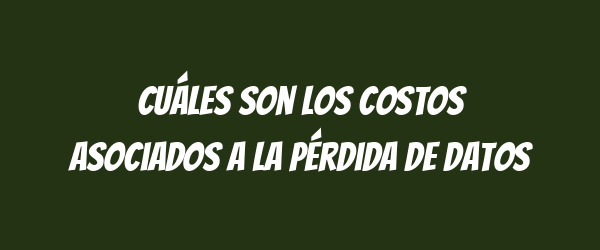Cuáles son los costos asociados a la pérdida de datos Cuáles son los costos asociados a la pérdida de datos