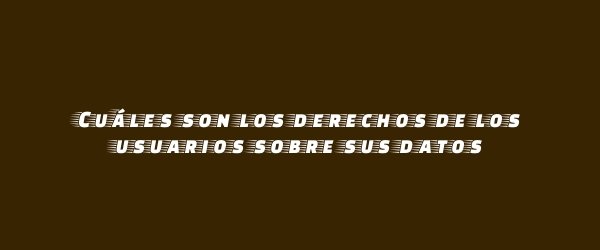 Cuáles son los derechos de los usuarios sobre sus datos Cuáles son los derechos de los usuarios sobre sus datos