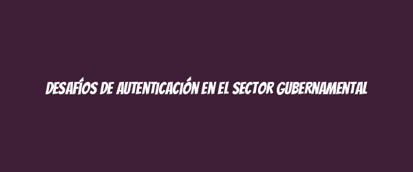 Desafíos de autenticación en el sector gubernamental