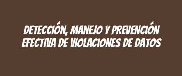 Detección, manejo y prevención efectiva de violaciones de datos Detección, manejo y prevención efectiva de violaciones de datos