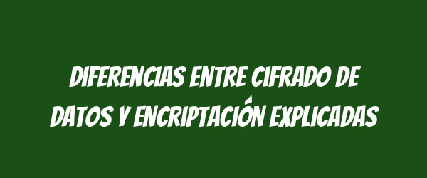 Diferencias entre cifrado de datos y encriptación explicadas