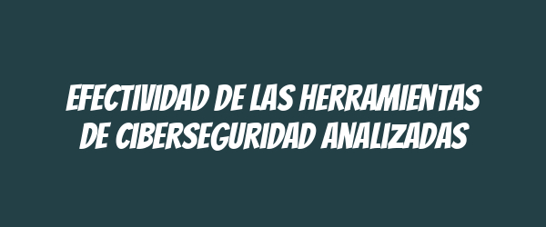 Efectividad de las herramientas de ciberseguridad analizadas