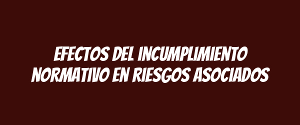Efectos del incumplimiento normativo en riesgos asociados Efectos del incumplimiento normativo en riesgos asociados