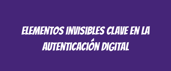 Elementos invisibles clave en la autenticación digital Elementos invisibles clave en la autenticación digital