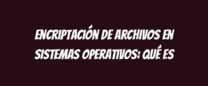 Encriptación de archivos en sistemas operativos: Qué es