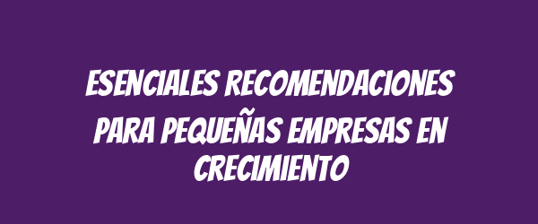 Esenciales Recomendaciones para Pequeñas Empresas en Crecimiento