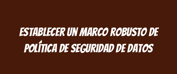 Establecer un marco robusto de política de seguridad de datos Establecer un marco robusto de política de seguridad de datos