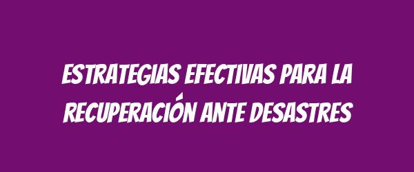 Estrategias efectivas para la recuperación ante desastres Estrategias efectivas para la recuperación ante desastres