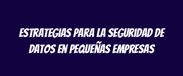 Estrategias para la seguridad de datos en pequeñas empresas Estrategias para la seguridad de datos en pequeñas empresas