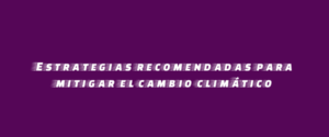 Estrategias recomendadas para mitigar el cambio climático