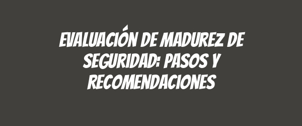 Evaluación de madurez de seguridad: pasos y recomendaciones
