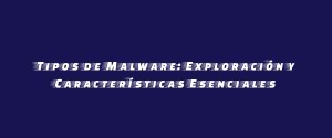 Tipos de Malware: Exploración y Características Esenciales