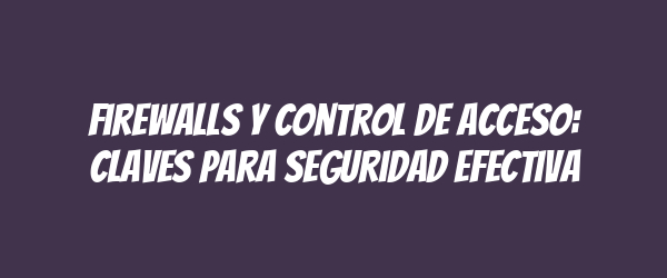 Firewalls y control de acceso: Claves para seguridad efectiva