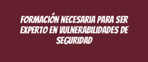 Formación necesaria para ser experto en vulnerabilidades de seguridad