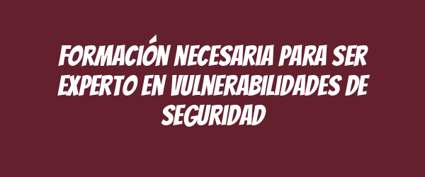 Formación necesaria para ser experto en vulnerabilidades de seguridad Formación necesaria para ser experto en vulnerabilidades de seguridad