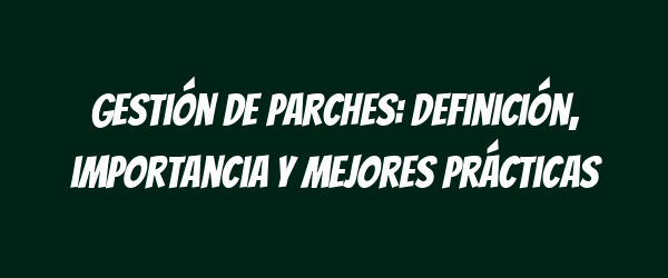 Gestión de parches: Definición, importancia y mejores prácticas