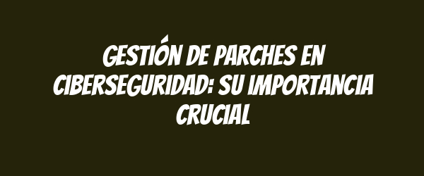 Gestión de parches en ciberseguridad: su importancia crucial