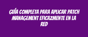 Guía completa para aplicar Patch Management eficazmente en la red