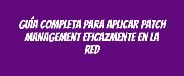 Guía completa para aplicar Patch Management eficazmente en la red Guía completa para aplicar Patch Management eficazmente en la red