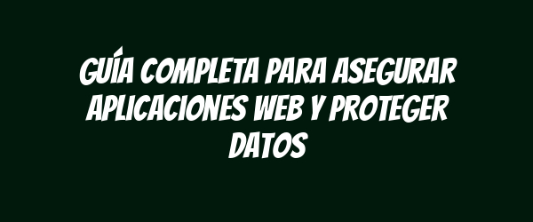 Guía completa para asegurar aplicaciones web y proteger datos Guía completa para asegurar aplicaciones web y proteger datos