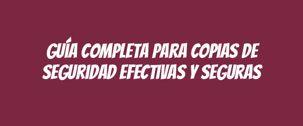 Guía completa para copias de seguridad efectivas y seguras