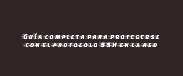 Guía completa para protegerse con el protocolo SSH en la red